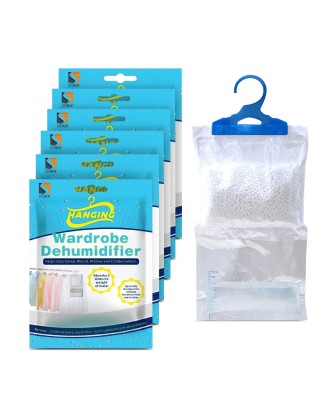 Set of 6 Hanging Interior Wardrobe Dehumidifier - 210g Each Bag - Idea