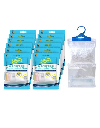 Set of 12 Hanging Interior Wardrobe Dehumidifier - 210g Each Bag - Ide