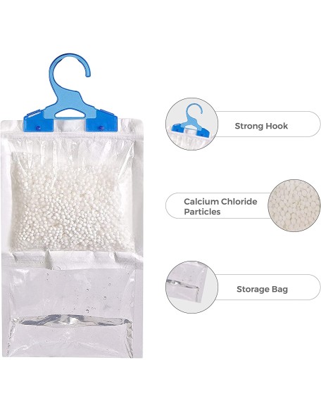 Set of 12 Hanging Interior Wardrobe Dehumidifier - 210g Each Bag - Ide