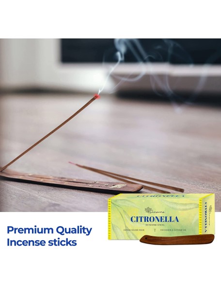 50 Citronella Incense Sticks for Home, Kitchen, Outdoors, Bars, Office