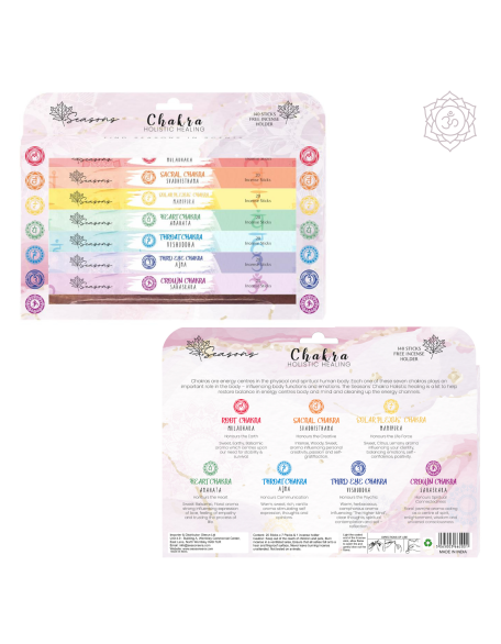 7 Chakra Balancing 140 Incense Sticks and Holder for Cleansing, Medita