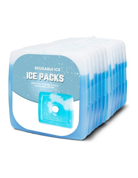 6 Pack Reusable Gel Ice Pack Slim & Lightweight Freezer Cold Packs for