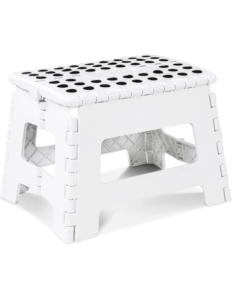 9 Inch Folding Step Stool With Carry Handle & Anti Skid Footpad For Ki