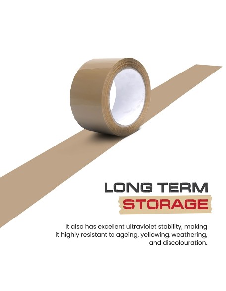 6 Rolls Brown Packaging Parcel Tape With Low Noise 45 Microns Strong F