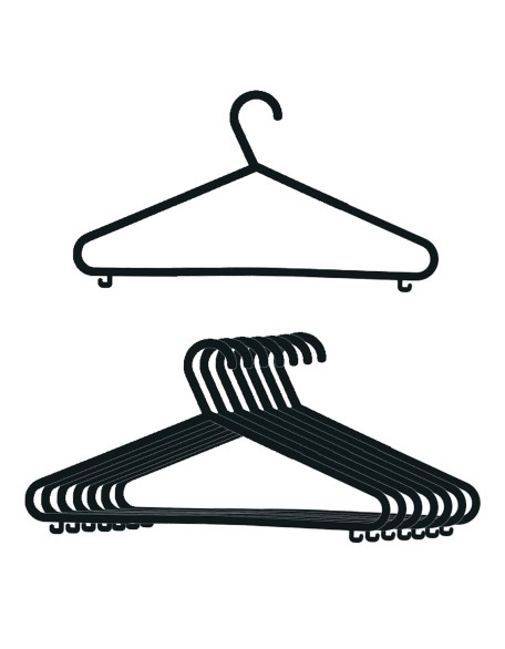 25 Pack Adult Heavy Duty Black Coat Plastic Hangers