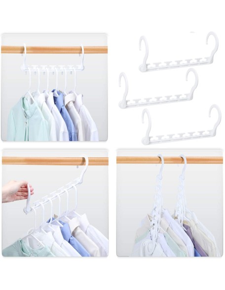 Space Saving Plastic Magic Hangers 10 Pack White